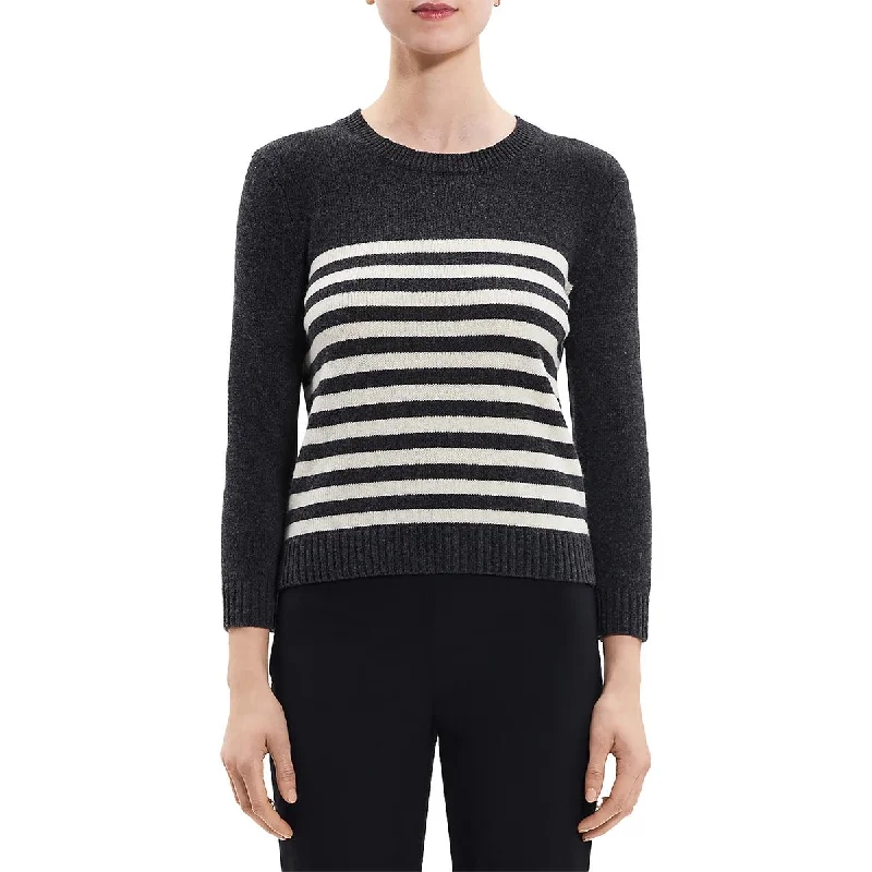 Theory Womens Wool Long Sleeves Crewneck Sweater Stylish Fashionable Trendy