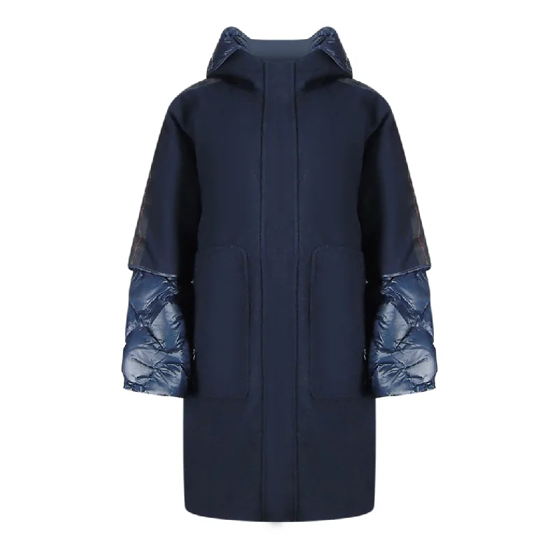 Parajumpers Joy Navy Blue Oversize Long Hooded Down Jacket Herringbone Jacket Houndstooth Jacket Plaid Jacket Parajumpers Joy Navy Blue Oversize Long Hooded Down Jacket Herringbone Jacket Houndstooth Jacket Plaid Jacket
