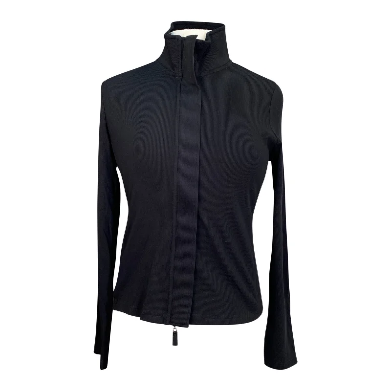 70° Sportif Rib Jacket in Black - Women's XL Boat Neck Shawl Collar Notched Collar