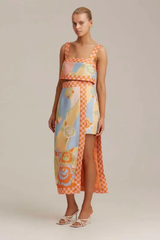 C/MEO Collective Replica Cool Off Skirt - Cabana Floral linen skirt airy