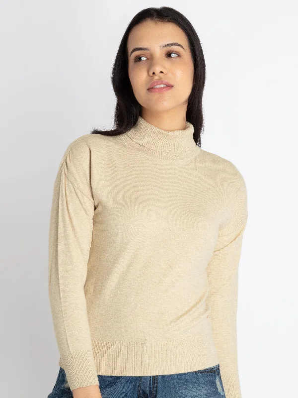 Womens Solid Turtle Neck  Sweater Machine Wash Dry Clean Hand Wash