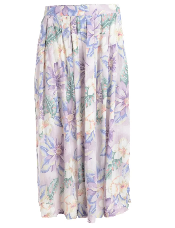 1990s Floral Pattern Skirt - M denim skirt casual