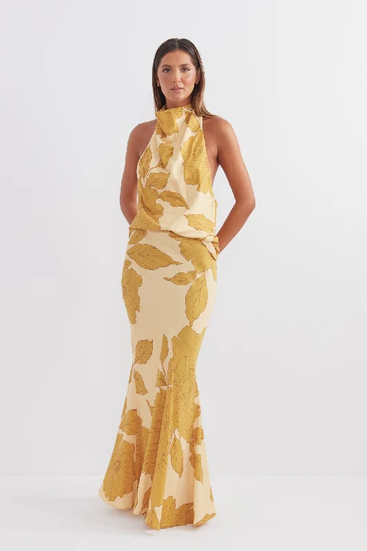 Pasduchas Soiree Skirt - Golden elastic waist skirt