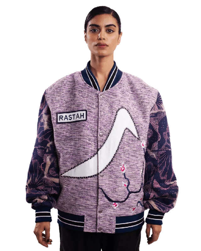 "THE BOTANIST" HAND EMBROIDERED VARSITY JACKET Jacket Blazer Coat