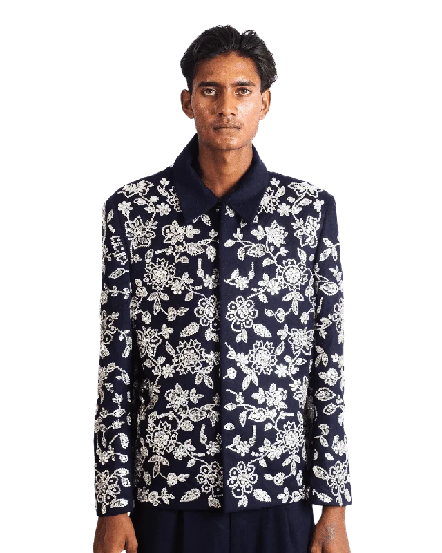 "PEARLS OF WINTER" WOOL JACKET Toggled Jacket Drawstring Jacket Belted Jacket