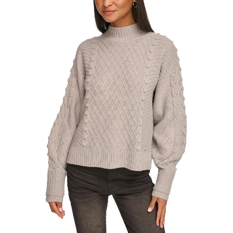 Karl Lagerfeld Paris Womens Ribbed Trim Comfy Crewneck Sweater Jersey Fabric Tulle Fabric Batik Fabric Karl Lagerfeld Paris Womens Ribbed Trim Comfy Crewneck Sweater Jersey Fabric Tulle Fabric Batik Fabric