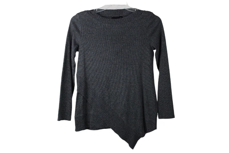 Rafaella Gray Knit Sweater | S Transparent Opaque Sheer