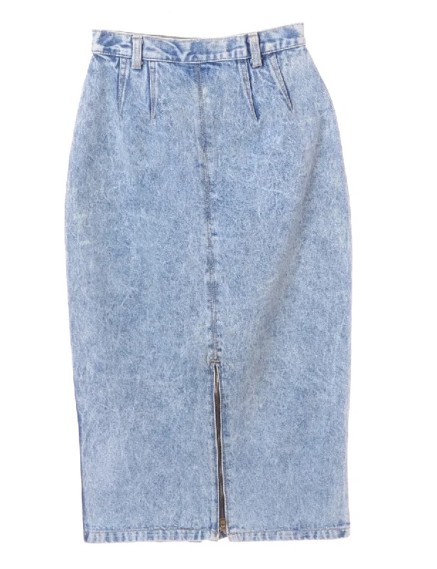 Denim Midi Skirt lace skirt feminine