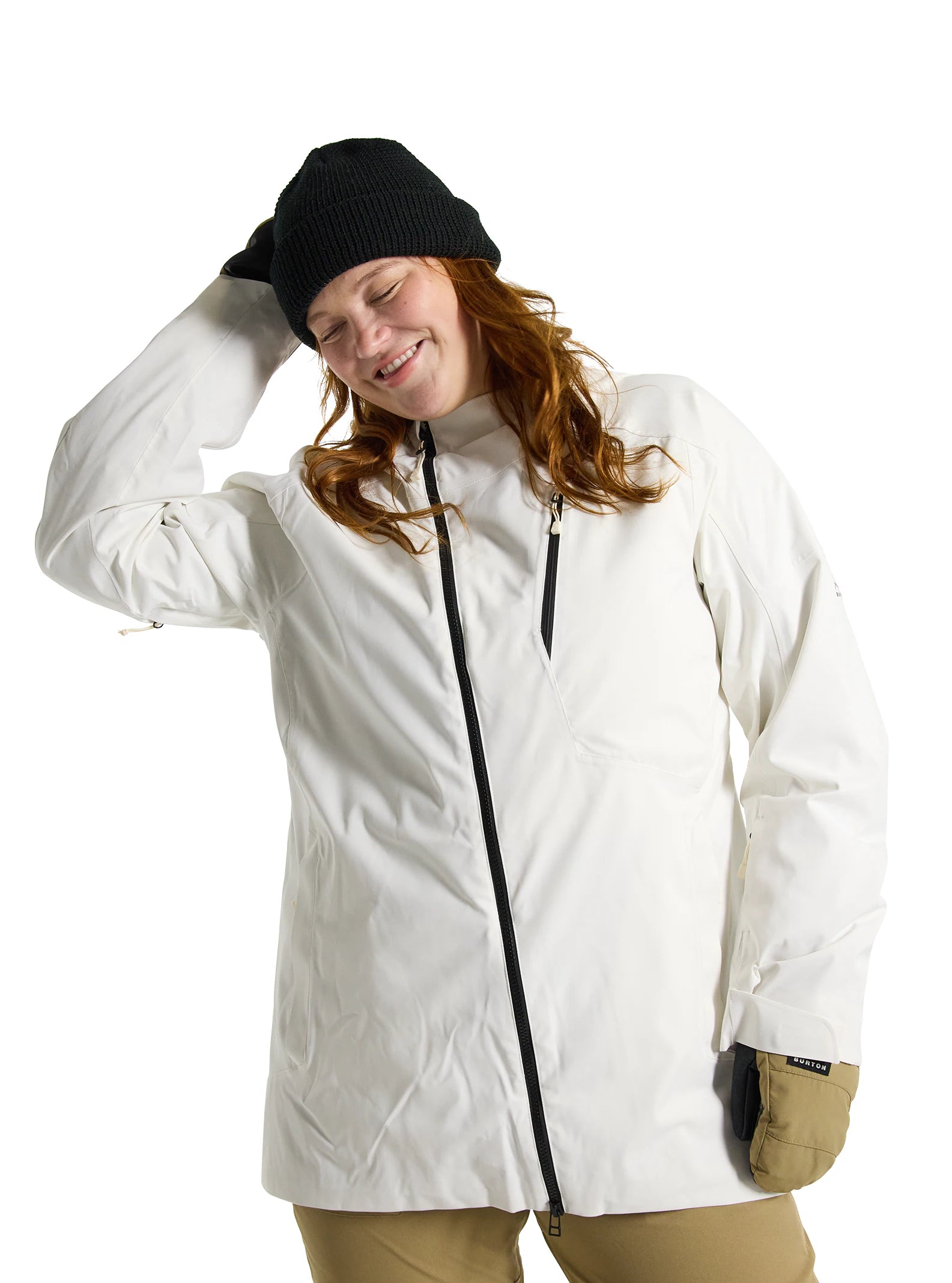 Burton Pyne Jacket Womens Stout White Front Pockets Side Pockets Patch Pockets