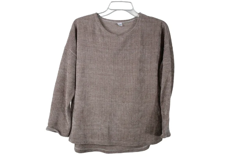 Manam Pale Pink Sweater | L Silk Blend Satin Velvet