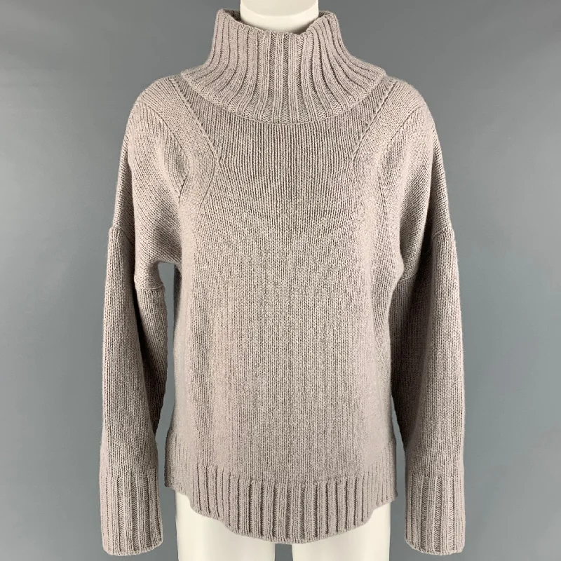 MARGARET OLEARY Size XS Light Grey Cashmere Textured Sweater Mesh Sweater Canvas Denim MARGARET OLEARY Size XS Light Grey Cashmere Textured Sweater Mesh Sweater Canvas Denim