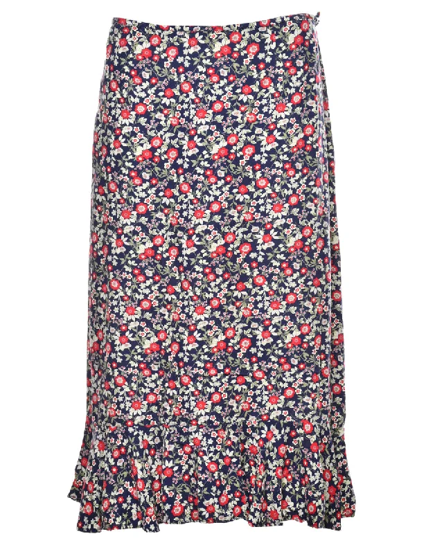 Floral Maxi Skirt - M midi skirt versatile