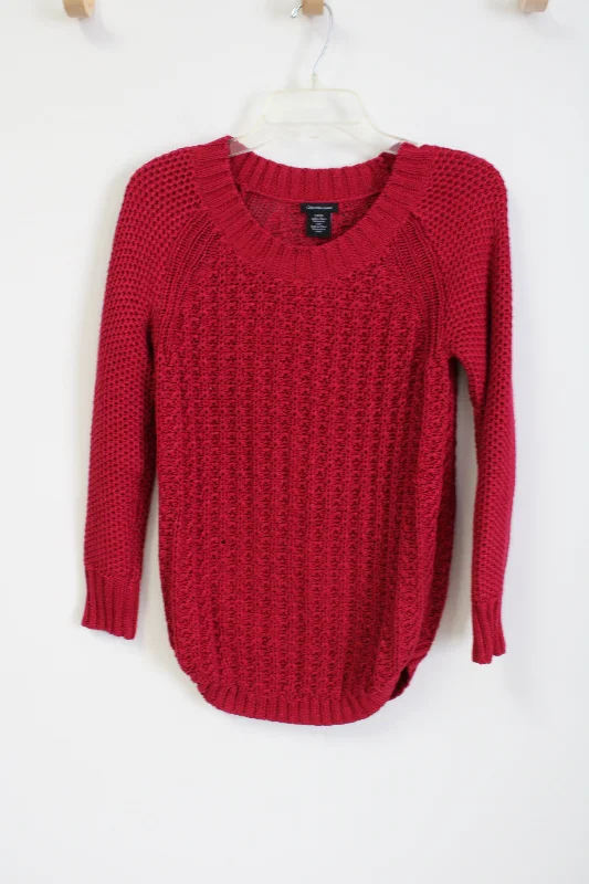 Calvin Klein Pink Knit Sweater | S Thin Thick Dense