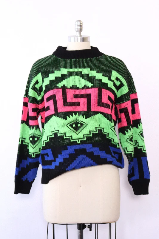 Neon Power Slouchy Sweater M/L Chenille Blend Fleece Blend Nylon Blend