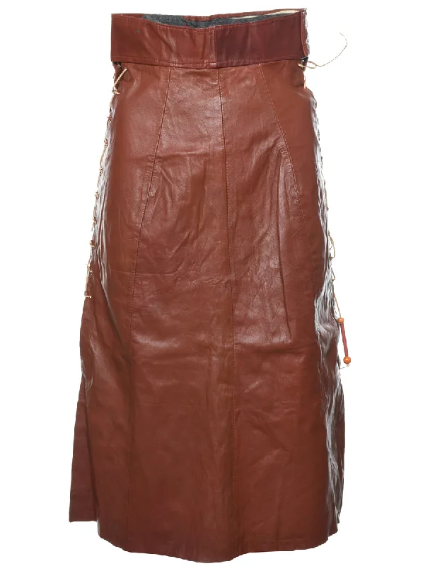 A-Line Vintage Skirt - S leather skirt bold