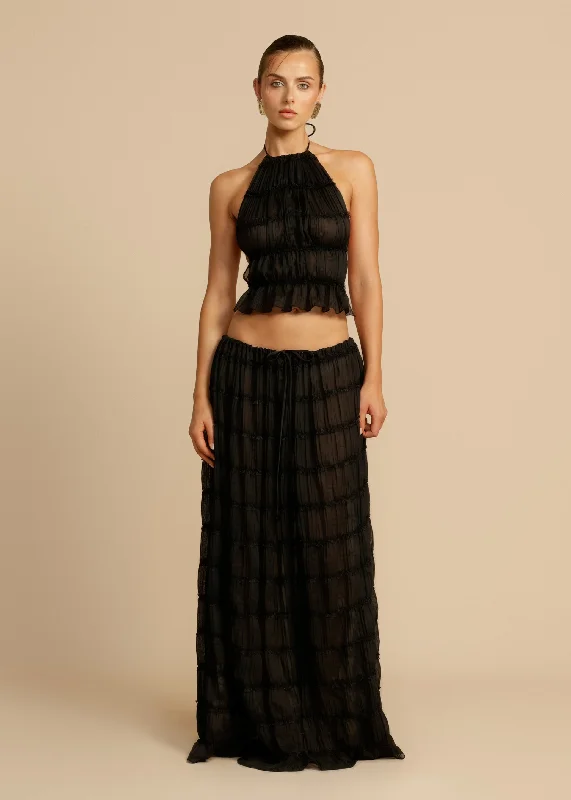 Arcina Ori Juliette Skirt - Black pleated skirt texture