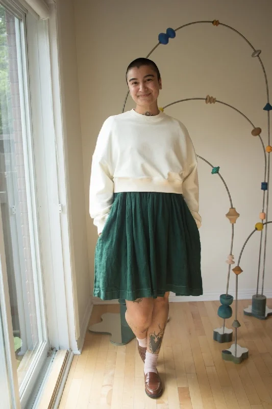 Odeyalo Cropped Anemone Sweater (Cream) Cashmere Blend Cotton Blend Poly Blend