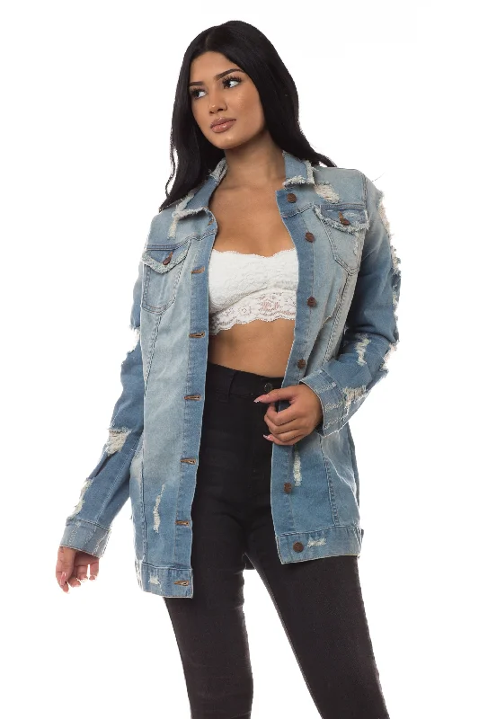 8025F Women's Oversized Distressed Denim Jacket Wool Jacket Cashmere Jacket Tweed Jacket 8025F Women's Oversized Distressed Denim Jacket Wool Jacket Cashmere Jacket Tweed Jacket