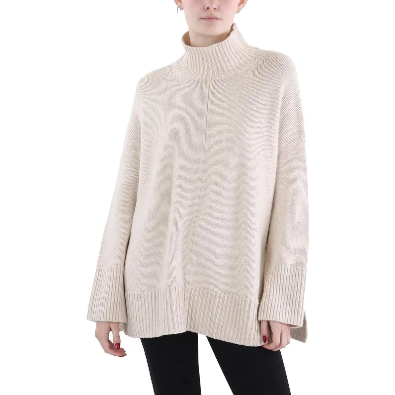 Vince Womens Trapeze Ribbed Trim Three Quarter Sleeve Mock Turtleneck Sweater Long Sweater Short Sweater Cropped Sweater Vince Womens Trapeze Ribbed Trim Three Quarter Sleeve Mock Turtleneck Sweater Long Sweater Short Sweater Cropped Sweater