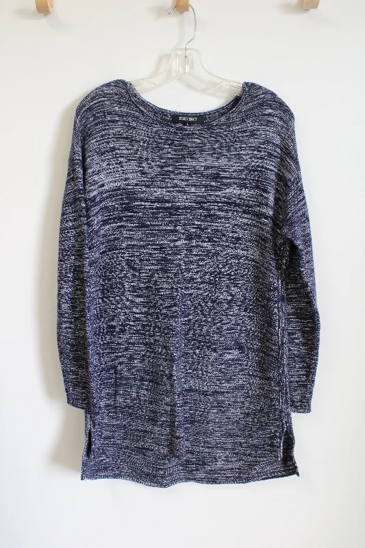 Ellen Tracy Blue Knit Tunic Sweater | L Velvet Chenille Corduroy