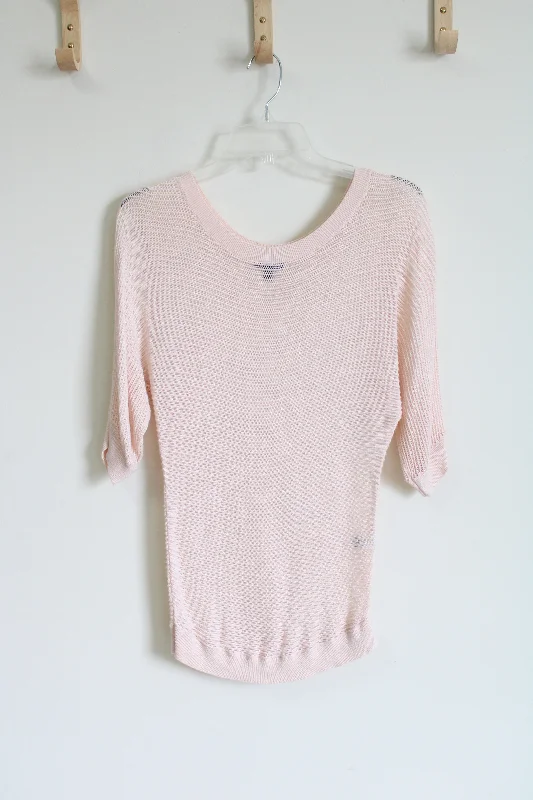 Express Pale Pink Knit Sweater | S Elegant Classic Vintage