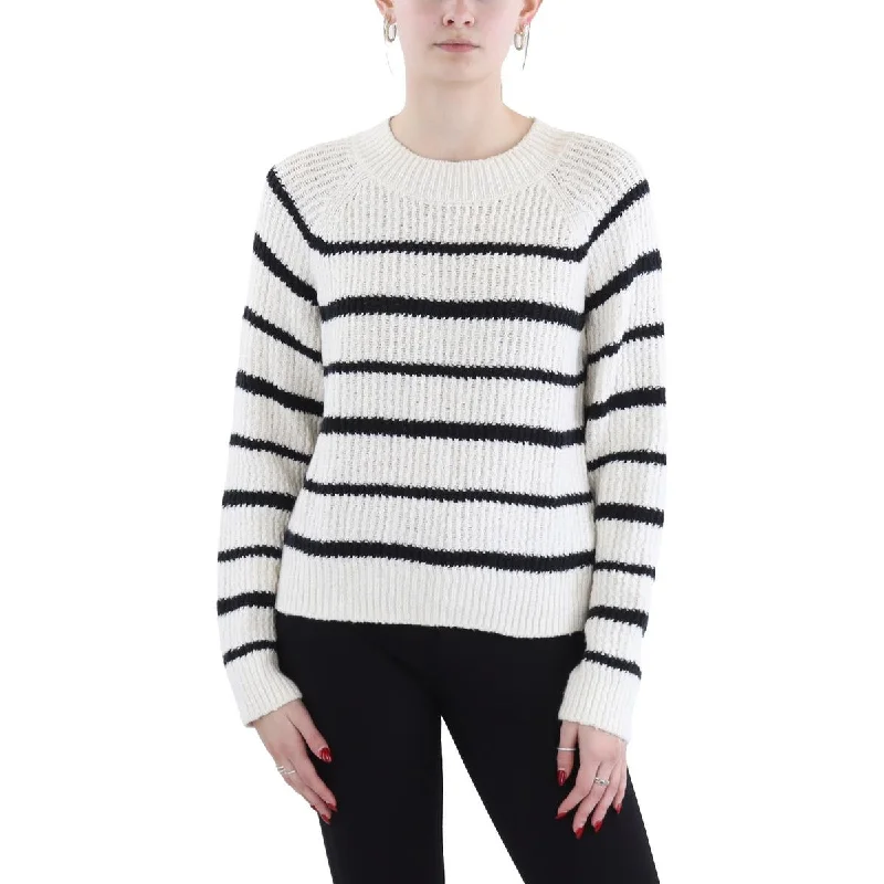 Vince Womens Striped Knit Crewneck Sweater Terry Terry Cloth Terry Knit
