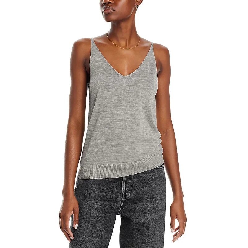 Theory Womens Silk Double V Tank Top Sweater Velvet Chenille Corduroy