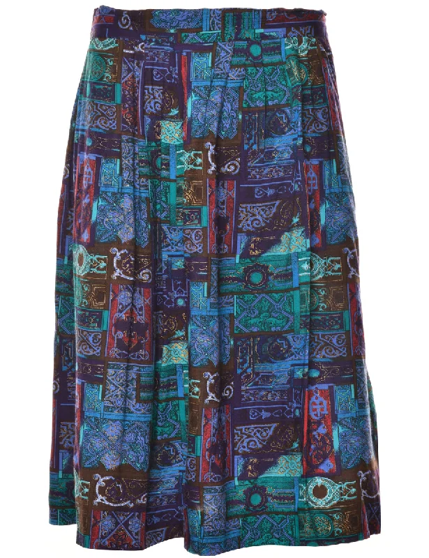 Abstract Print Skirt - L athletic skirt fit