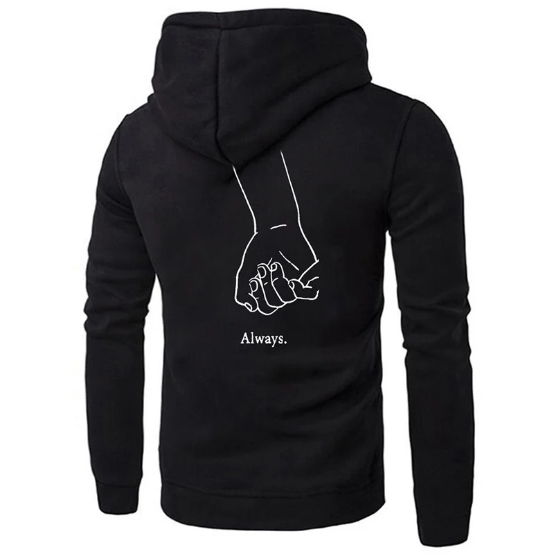Fashion Casual Long-Sleeved Round Neck Holding Hands Pattern Printing Couple Sweater Long Sweater Short Sweater Cropped Sweater