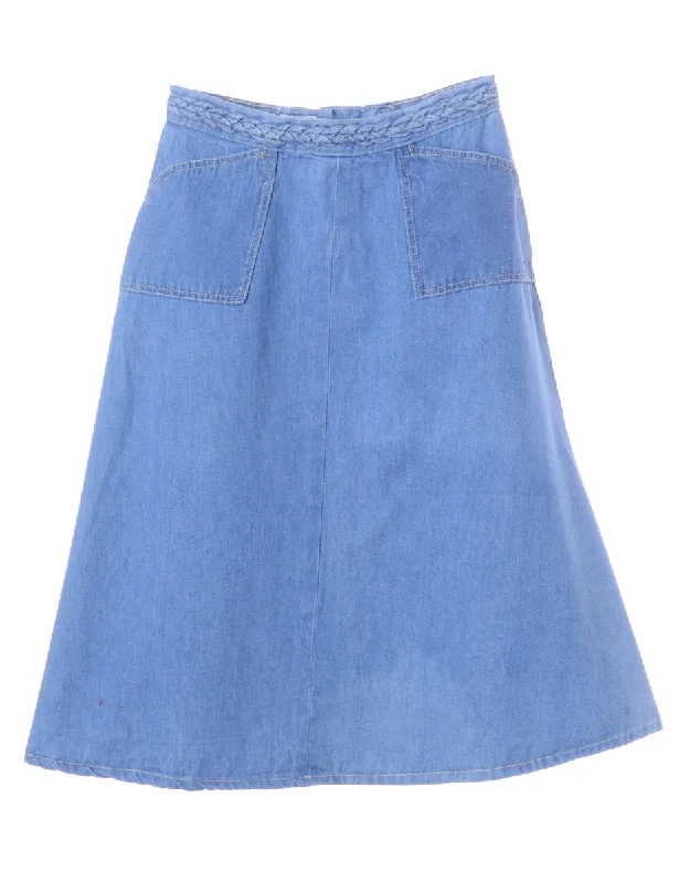 Denim Midi Skirt linen skirt natural
