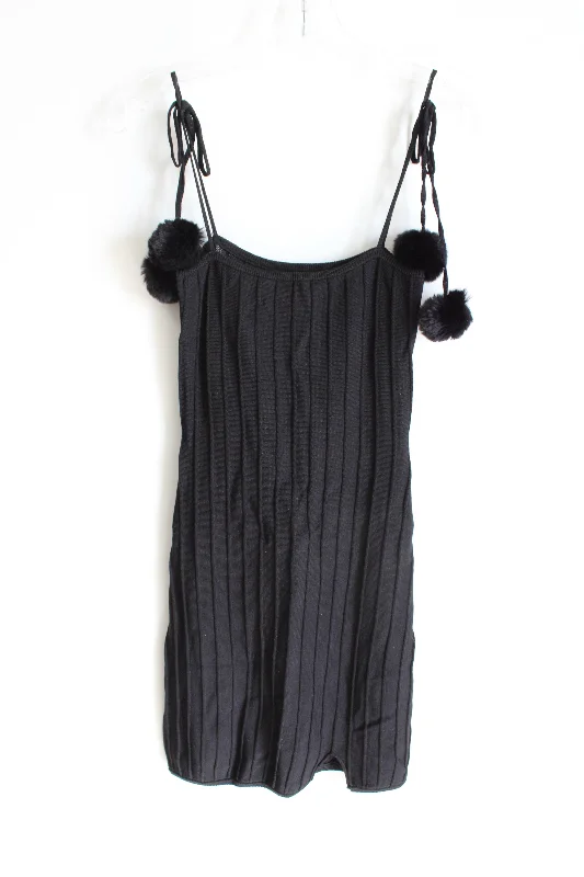 For Love & Lemons Knitz BonBon Black Knit Sweater Fitted Rib Dress | S Real Fur Shearling Chenille For Love & Lemons Knitz BonBon Black Knit Sweater Fitted Rib Dress | S Real Fur Shearling Chenille