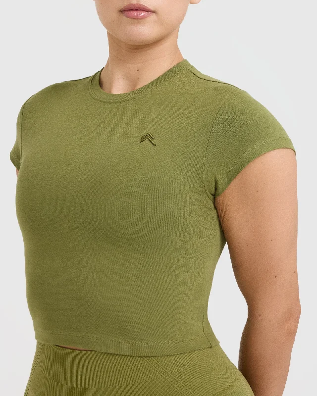 Cotton Icon Baby T-Shirt | Olive Green