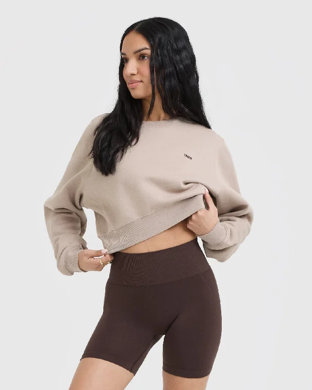 Foundations Crop Sweatshirt | Mushroom Brown