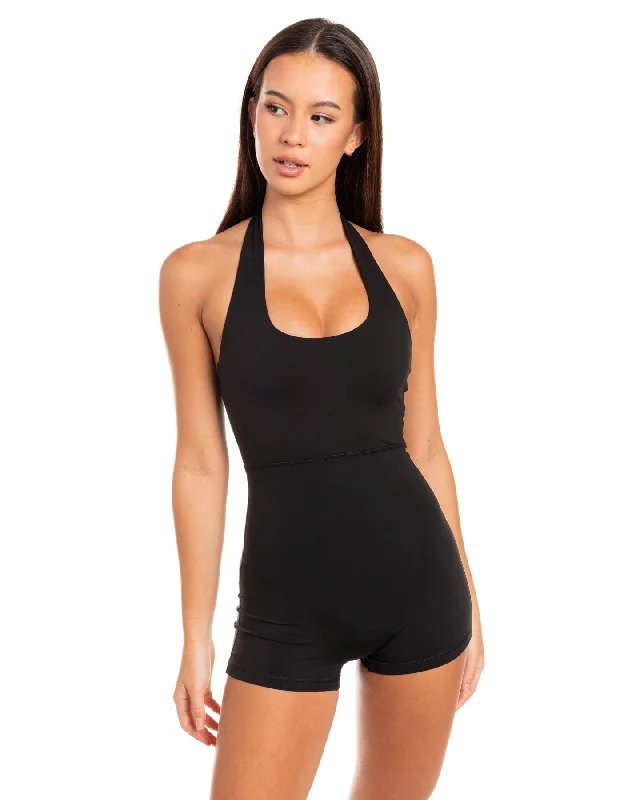 Halter Unitard - Black