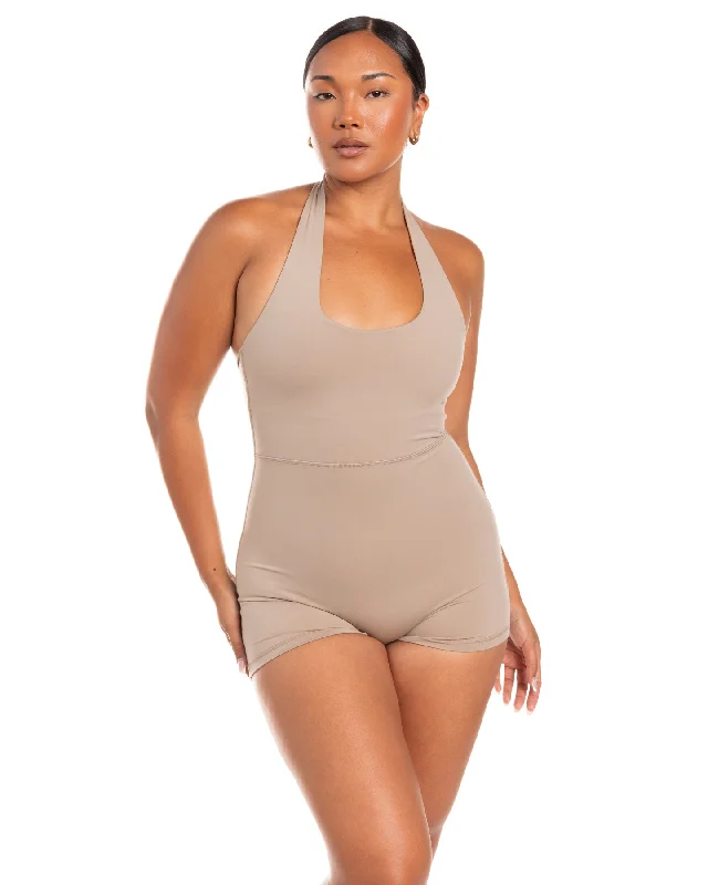 Halter Unitard - Vintage Khaki