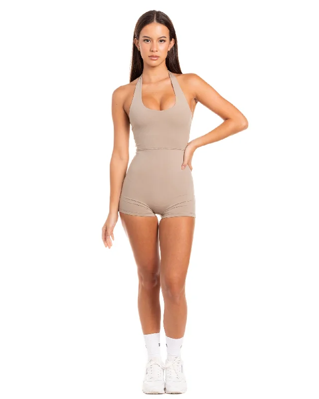 Halter Unitard - Vintage Khaki