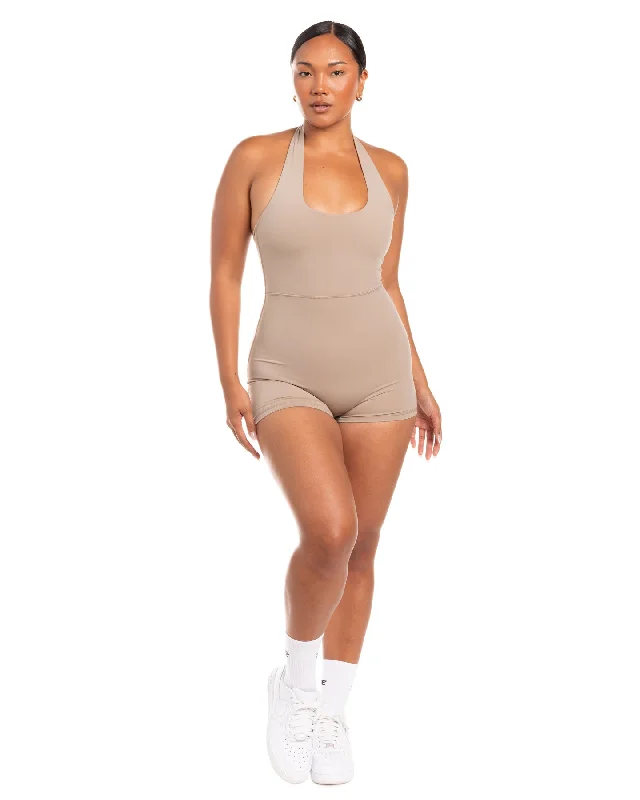 Halter Unitard - Vintage Khaki