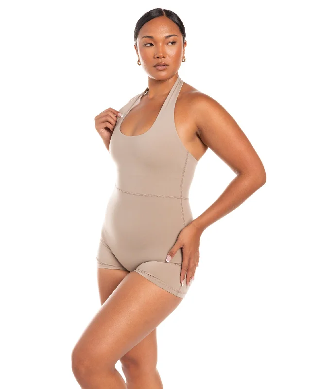 Halter Unitard - Vintage Khaki