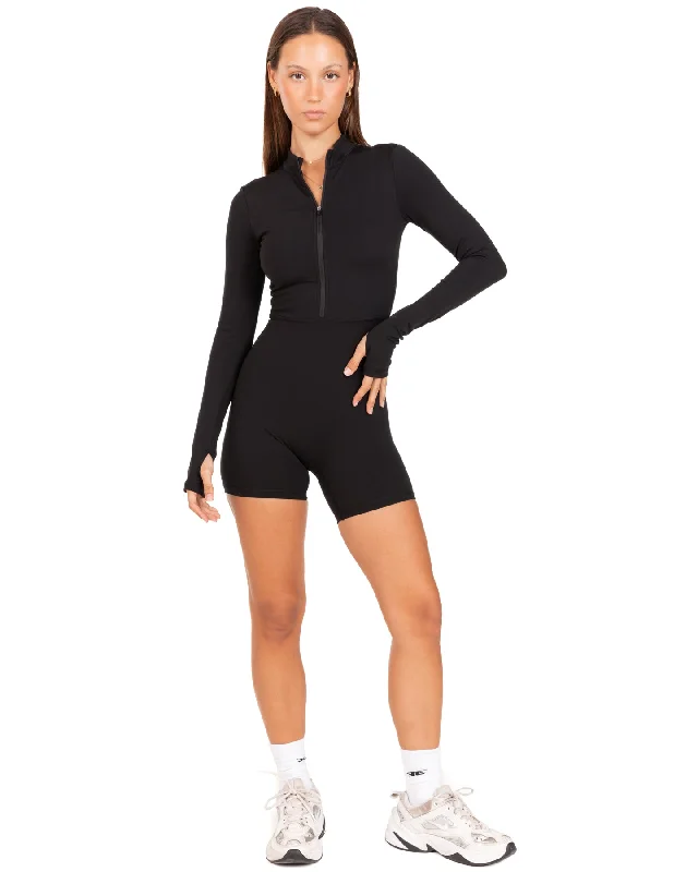 Long Sleeve Unitard - Black