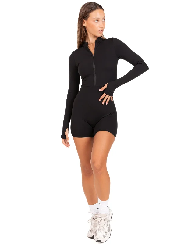 Long Sleeve Unitard - Black