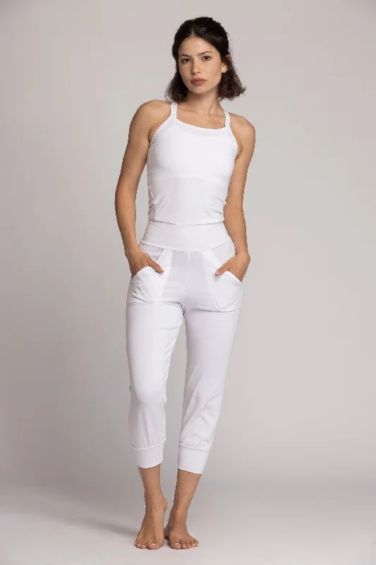 Organic Cotton Pure White Yoga Jumpsuit