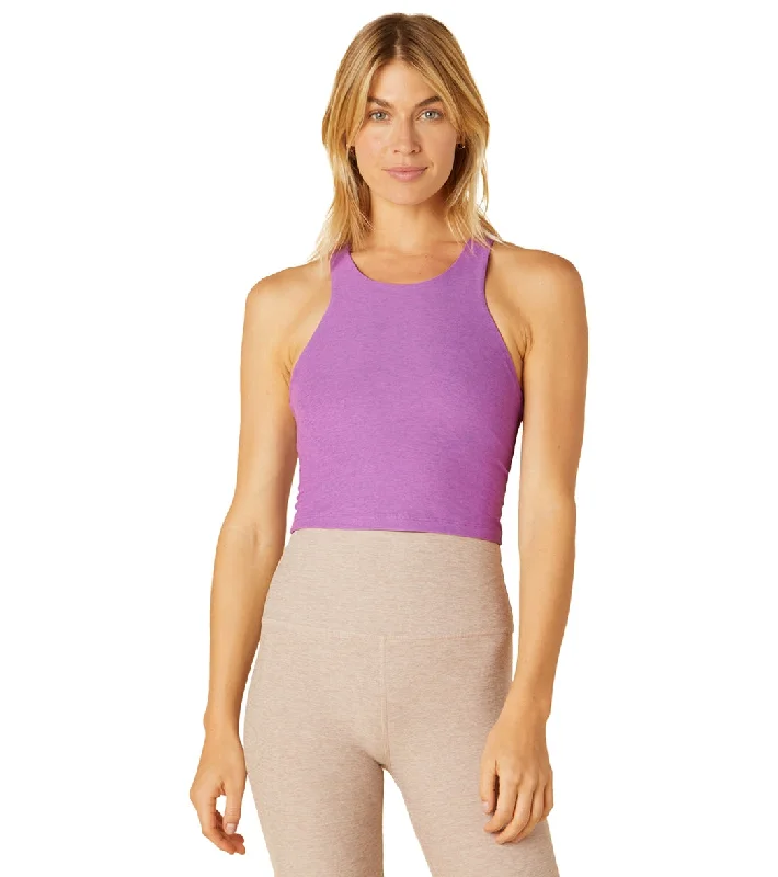 Beyond Yoga Focus Cropped Tank Bright Iris Heather