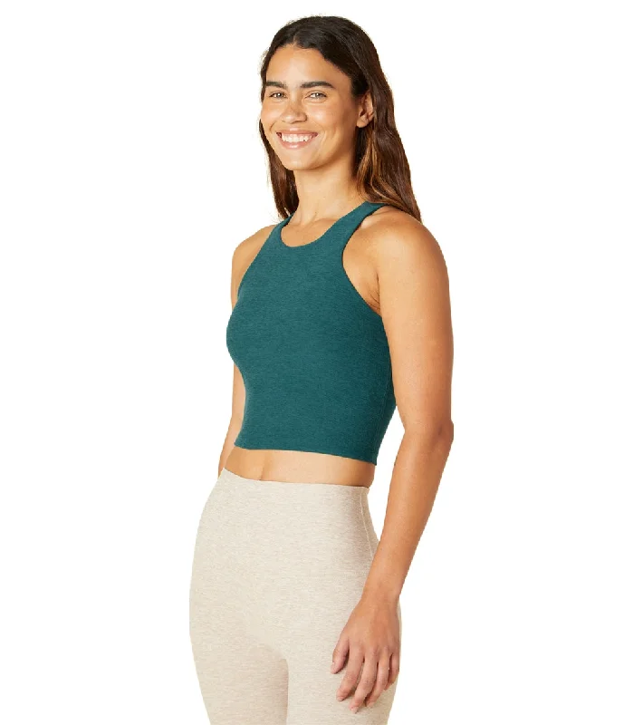 Beyond Yoga Focus Cropped Tank Deep Sea Heather