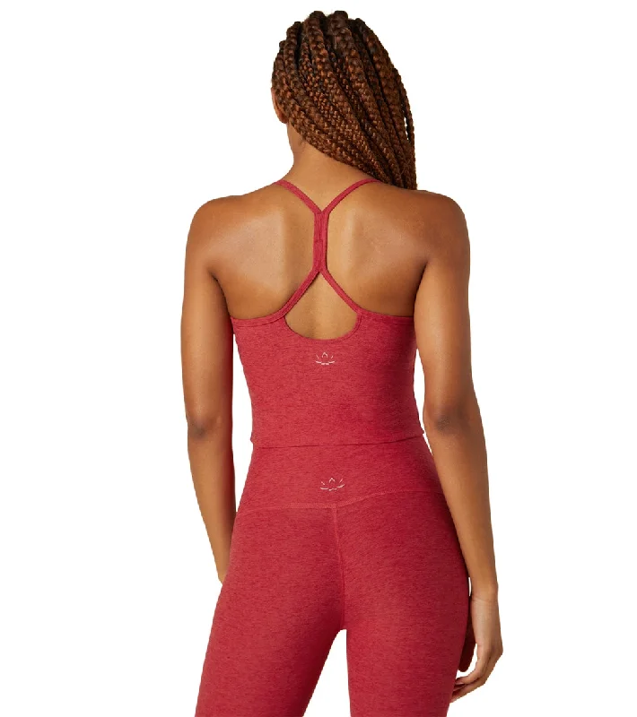 Beyond Yoga Spacedye Slim Racerback Cropped Tank Currant Red Heather