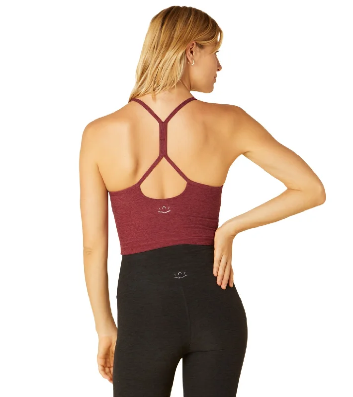 Beyond Yoga Spacedye Slim Racerback Cropped Tank Port Wine-Ruby