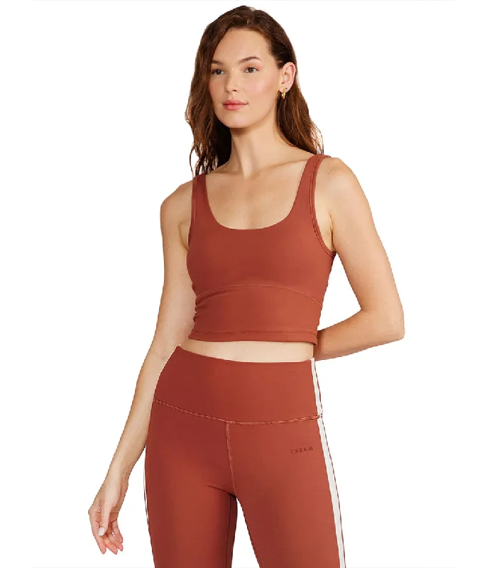 Cream Yoga Ali Bra Tank Rust