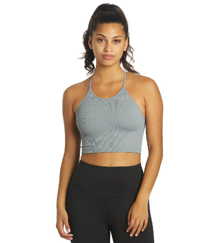 Free People Cropped Run Yoga Tank Stormy Sea