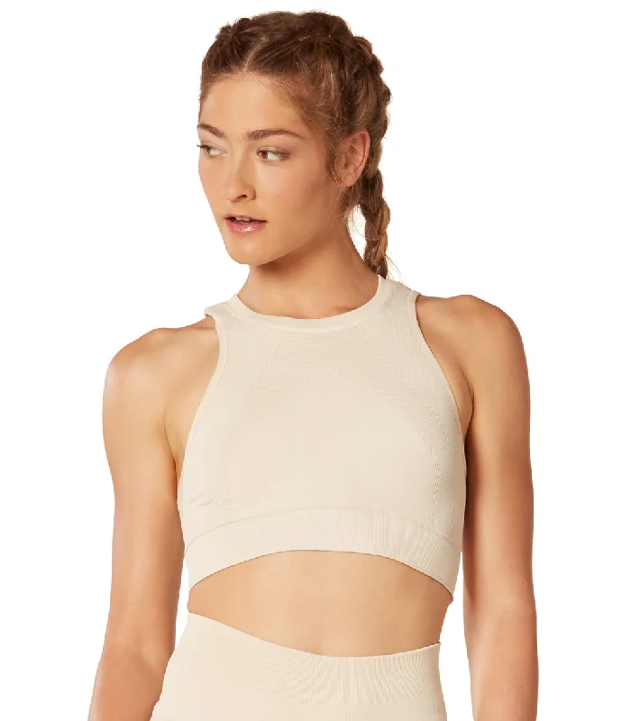 NUX One By One Seamless Yoga Crop Top Latte