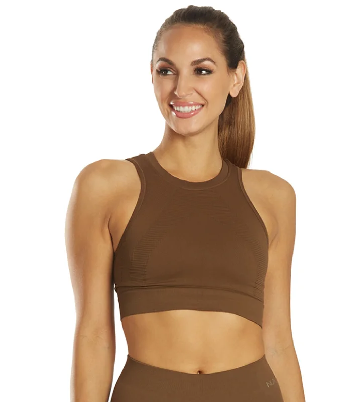 NUX One By One Seamless Yoga Crop Top Mocha