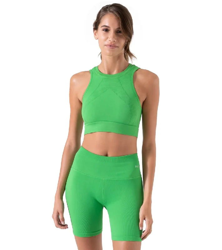 NUX One By One Seamless Yoga Crop Top Simply Green